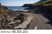 saltwater crumbling road ai generated. Стоковое AI-изображение, AI-художник Vectorwin / Фотобанк Лори