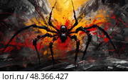silk spider black widow ai generated. Стоковое AI-изображение, AI-художник Vectorwin / Фотобанк Лори