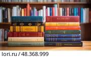 cl?sicos spanish books ai generated. Стоковое AI-изображение, AI-художник Vectorwin / Фотобанк Лори