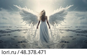 purity white wings ai generated. Стоковое AI-изображение, AI-художник Vectorwin / Фотобанк Лори