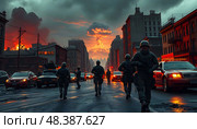 The Glow Of War AI Generated. Стоковое AI-изображение, AI-художник Андрей Скат / Фотобанк Лори