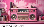 speakers pink boombox ai generated. Стоковое AI-изображение, AI-художник Vectorwin / Фотобанк Лори