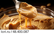 crunchy peanut butter texture ai generated. Стоковое AI-изображение, AI-художник Vectorwin / Фотобанк Лори