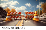 construction road detour ai generated. Стоковое AI-изображение, AI-художник Vectorwin / Фотобанк Лори