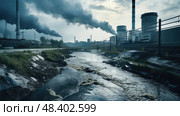 discharge industrial storm water ai generated. Стоковое AI-изображение, AI-художник Vectorwin / Фотобанк Лори
