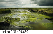 pond stagnant water ai generated. Стоковое AI-изображение, AI-художник Vectorwin / Фотобанк Лори