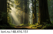 canopy forrest of trees ai generated. Стоковое AI-изображение, AI-художник Vectorwin / Фотобанк Лори