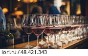 tasting alcohol wine glass ai generated. Стоковое AI-изображение, AI-художник Vectorwin / Фотобанк Лори