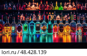 vodka liquor bottles bar ai generated. Стоковое AI-изображение, AI-художник Vectorwin / Фотобанк Лори