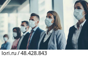 protection wearing masks in office ai generated. Стоковое AI-изображение, AI-художник Vectorwin / Фотобанк Лори