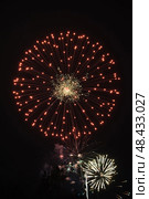 Праздничный салют. Салют в небе. Festive fireworks. Fireworks in the sky. Стоковое фото, фотограф Ольга Митряева / Фотобанк Лори
