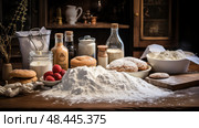 butter ingredients on table ai generated. Стоковое AI-изображение, AI-художник Vectorwin / Фотобанк Лори