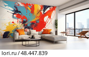 colorful smashed wall decals ai generated. Стоковое AI-изображение, AI-художник Vectorwin / Фотобанк Лори