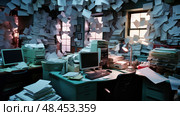 cubicle office space movie ai generated. Стоковое AI-изображение, AI-художник Vectorwin / Фотобанк Лори