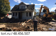 debris house junk removal ai generated. Стоковое AI-изображение, AI-художник Vectorwin / Фотобанк Лори