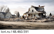 clearance demolished house ai generated. Стоковое AI-изображение, AI-художник Vectorwin / Фотобанк Лори