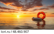 scene buoy life preserver with water ai generated. Стоковое AI-изображение, AI-художник Vectorwin / Фотобанк Лори
