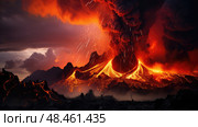 night fire and brimstone ai generated. Стоковое AI-изображение, AI-художник Vectorwin / Фотобанк Лори