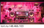display pink boombox ai generated. Стоковое AI-изображение, AI-художник Vectorwin / Фотобанк Лори