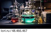 reaction chemistry equipment ai generated. Стоковое AI-изображение, AI-художник Vectorwin / Фотобанк Лори