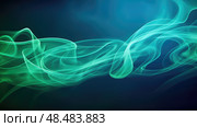 interplay blue green smoke ai generated. Стоковое AI-изображение, AI-художник Vectorwin / Фотобанк Лори