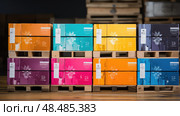 designs boxes on a pallet ai generated. Стоковое AI-изображение, AI-художник Vectorwin / Фотобанк Лори