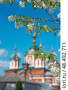 Assumption Brusensky convent in Kolomna, Moscow region, Russia. Cathedral of The Exaltation of The Life-Giving Cross Krestovozdvizhensky. Blur. Стоковое фото, фотограф Оксана Медведева / Фотобанк Лори