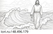christianity religious coloring book ai generated. Стоковое AI-изображение, AI-художник Vectorwin / Фотобанк Лори