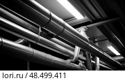 industrial metal conduit ai generated. Стоковое AI-изображение, AI-художник Vectorwin / Фотобанк Лори