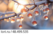 branches freezing water ai generated. Стоковое AI-изображение, AI-художник Vectorwin / Фотобанк Лори