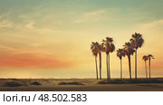 shadows vintage palm tree ai generated. Стоковое AI-изображение, AI-художник Vectorwin / Фотобанк Лори