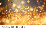 sparkle gold glitter falling ai generated. Стоковое AI-изображение, AI-художник Vectorwin / Фотобанк Лори