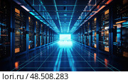 racks data center room ai generated. Стоковое AI-изображение, AI-художник Vectorwin / Фотобанк Лори