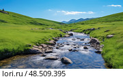flow water streams ai generated. Стоковое AI-изображение, AI-художник Vectorwin / Фотобанк Лори