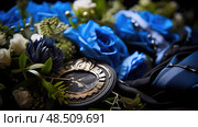 wreaths thin blue line badge ai generated. Стоковое AI-изображение, AI-художник Vectorwin / Фотобанк Лори