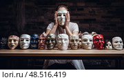 safety face masks on table ai generated. Стоковое AI-изображение, AI-художник Vectorwin / Фотобанк Лори