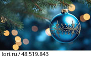 sparkly blue christmas ornaments ai generated. Стоковое AI-изображение, AI-художник Vectorwin / Фотобанк Лори