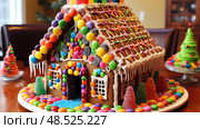 candy gingerbread house fail ai generated. Стоковое AI-изображение, AI-художник Vectorwin / Фотобанк Лори