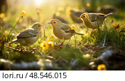 foraging gold crest ai generated. Стоковое AI-изображение, AI-художник Vectorwin / Фотобанк Лори