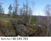 Пейзаж Южного Урала, вершина Башмак (943 м). Россия, Республика Башкортостан, Абзелиловский район. Стоковое фото, фотограф Алексей Иванов / Фотобанк Лори