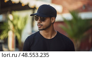 brim black baseball hat ai generated. Стоковое AI-изображение, AI-художник Vectorwin / Фотобанк Лори