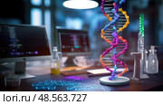 nucleotide medical dna ai generated. Стоковое AI-изображение, AI-художник Vectorwin / Фотобанк Лори