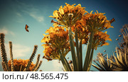 stalk agave plants ai generated. Стоковое AI-изображение, AI-художник Vectorwin / Фотобанк Лори