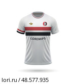 3d realistic soccer jersey in Sao Paolo style, football club shirt template. Стоковая иллюстрация, иллюстратор Максим Гребешков / Фотобанк Лори