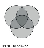 Intersection of three sets venn diagram. Стоковая иллюстрация, иллюстратор Максим Гребешков / Фотобанк Лори