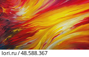 Abstract painting with vibrant red and yellow flowing colors. Стоковое AI-видео, аниматор KATERINA AI / Фотобанк Лори