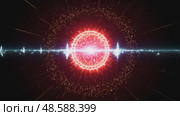 Abstract representation of energy or particle beam with glowing effects. Стоковое AI-видео, аниматор KATERINA AI / Фотобанк Лори