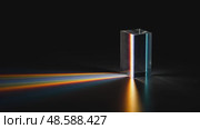 Light prism dispersing rainbow colors on a dark background. Стоковое AI-видео, аниматор KATERINA AI / Фотобанк Лори