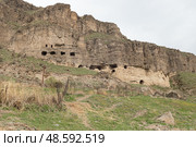 View of the mountains in Armenia at spring. Caves in Kotayk Region. Стоковое фото, фотограф Evgenia Shevardina / Фотобанк Лори