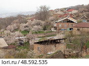 View of the village in Armenia in the spring. Kotayk region. Стоковое фото, фотограф Evgenia Shevardina / Фотобанк Лори